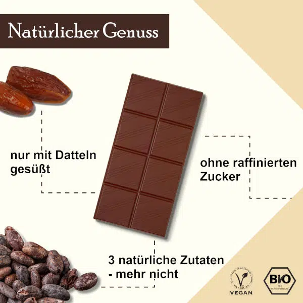 Makri Schokolade aus nur 3 Zutaten Vegan